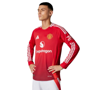 Manchester United 24-25 Home Full Sleeve Player Version Jersey 1 Manchester United 24 25 Long Sleeve Home Authentic Jersey Red IT1988 HM1 removebg preview